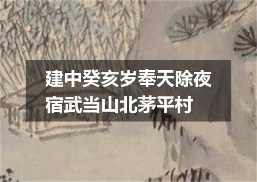 建中癸亥岁奉天除夜宿武当山北茅平村