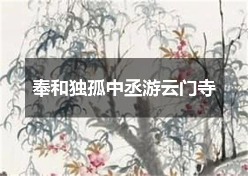 奉和独孤中丞游云门寺