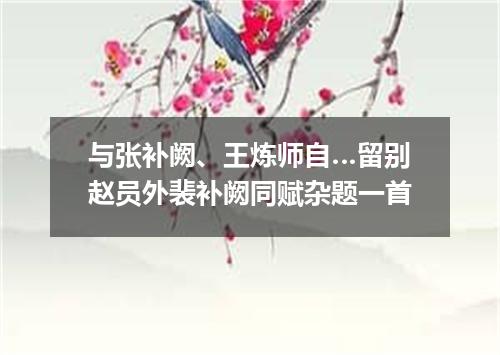 与张补阙、王炼师自…留别赵员外裴补阙同赋杂题一首