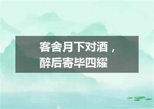 客舍月下对酒，醉后寄毕四耀