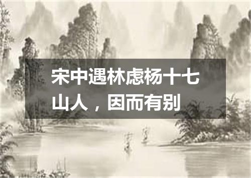 宋中遇林虑杨十七山人，因而有别