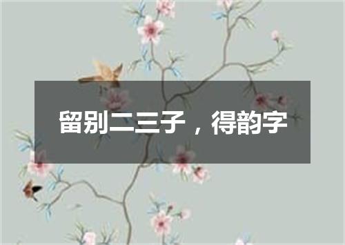 留别二三子，得韵字