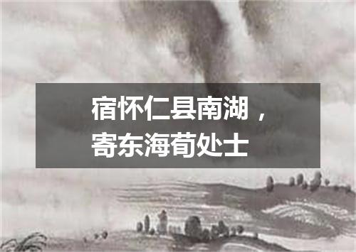 宿怀仁县南湖,寄东海荀处士