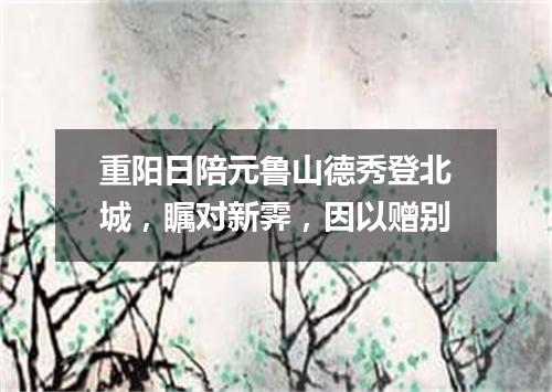 重阳日陪元鲁山德秀登北城，瞩对新霁，因以赠别
