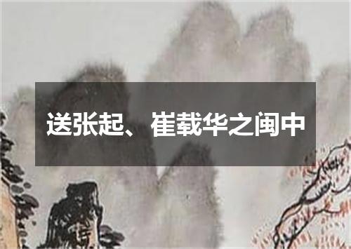 送张起、崔载华之闽中