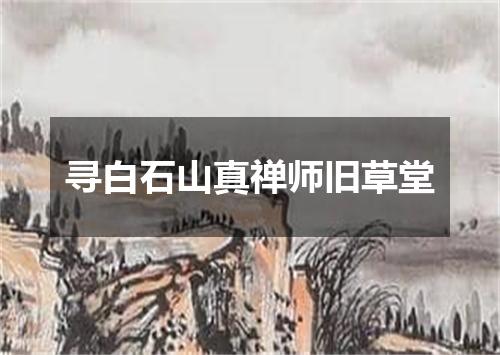 寻白石山真禅师旧草堂