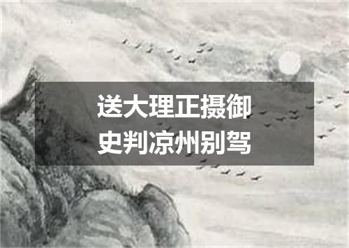 送大理正摄御史判凉州别驾