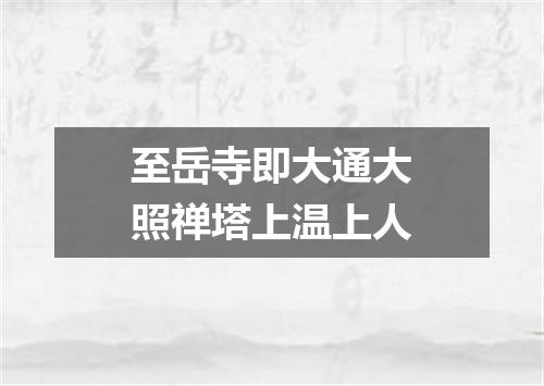 至岳寺即大通大照禅塔上温上人