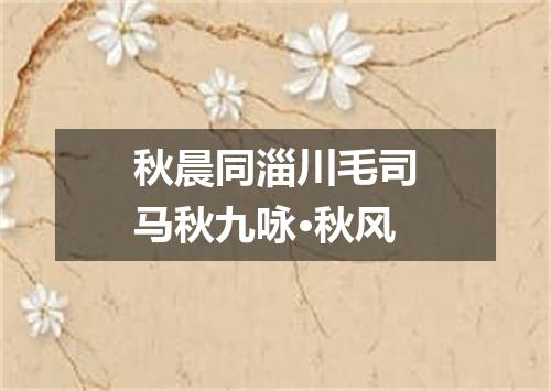 秋晨同淄川毛司马秋九咏·秋风