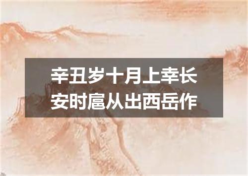 辛丑岁十月上幸长安时扈从出西岳作