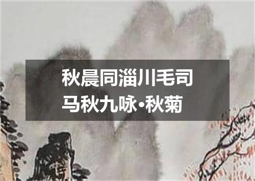 秋晨同淄川毛司马秋九咏·秋菊