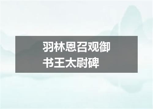 羽林恩召观御书王太尉碑