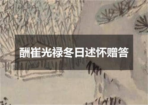 酬崔光禄冬日述怀赠答