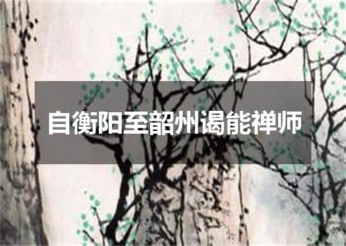 自衡阳至韶州谒能禅师