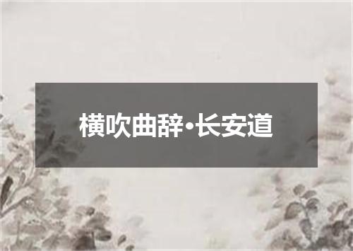 横吹曲辞·长安道