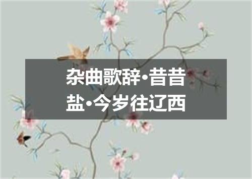 杂曲歌辞·昔昔盐·今岁往辽西