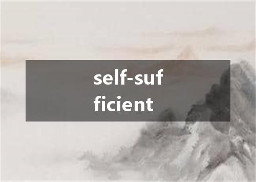 self-sufficient是什么意思