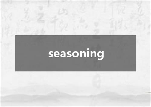 seasoning是什么意思