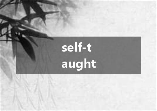 self-taught是什么意思
