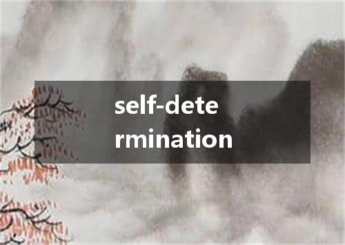 self-determination是什么意思