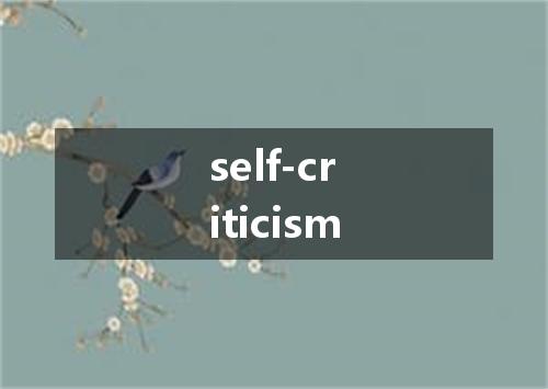self-criticism是什么意思