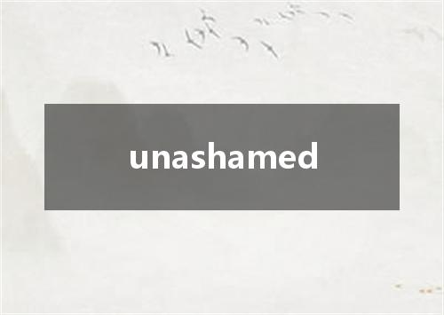 unashamed是什么意思