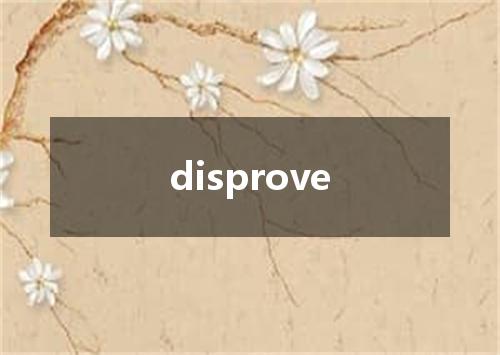 disprove是什么意思