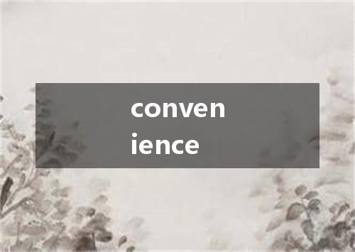 convenience是什么意思