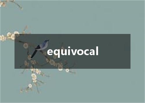 equivocal是什么意思