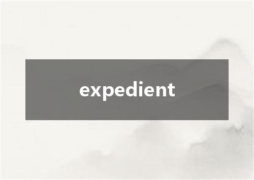 expedient是什么意思