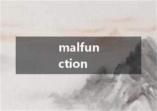 malfunction是什么意思