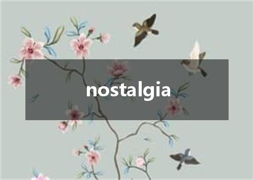 nostalgia是什么意思