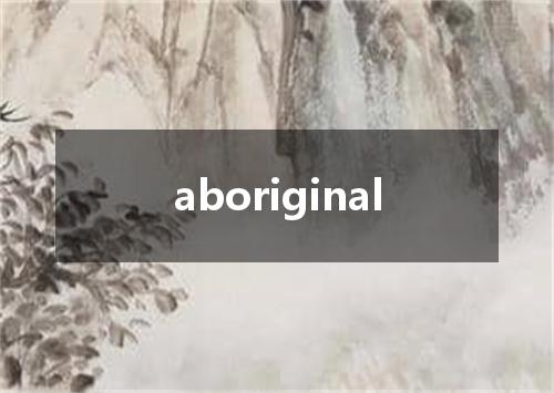 aboriginal是什么意思