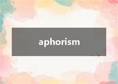 aphorism是什么意思