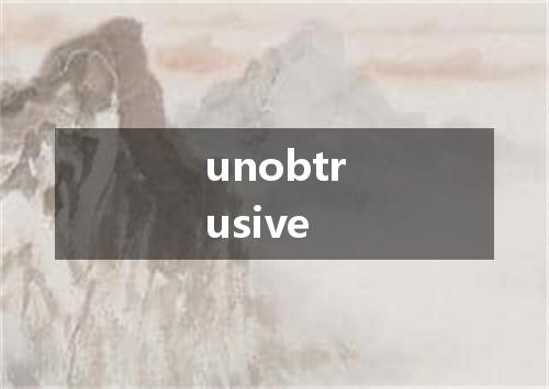 unobtrusive是什么意思