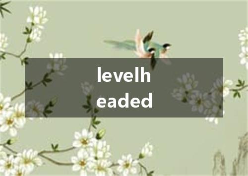 levelheaded是什么意思