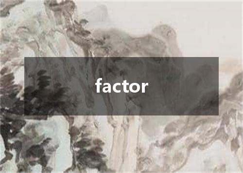 factor是什么意思