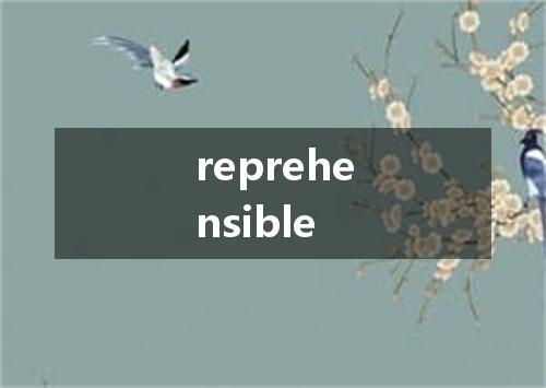reprehensible是什么意思