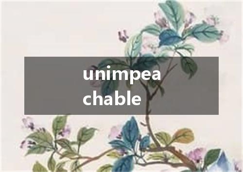 unimpeachable是什么意思