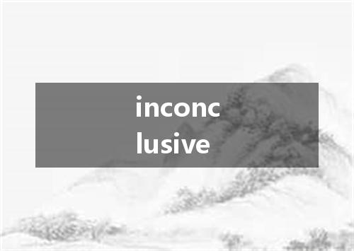 inconclusive是什么意思