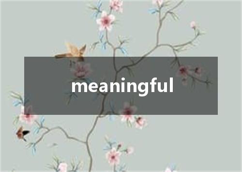 meaningful是什么意思