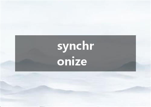 synchronize是什么意思