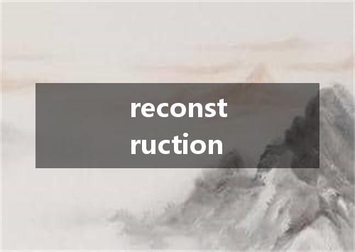 reconstruction是什么意思