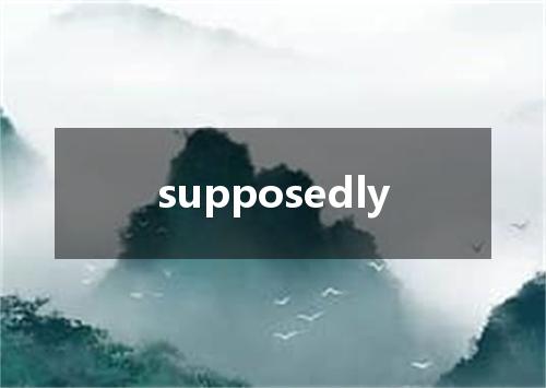 supposedly是什么意思