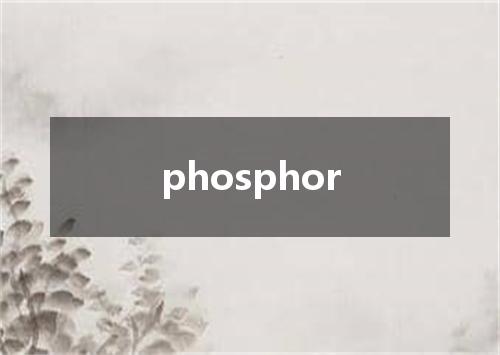 phosphor是什么意思