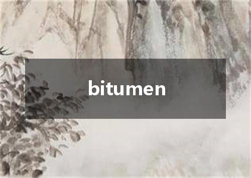 bitumen是什么意思