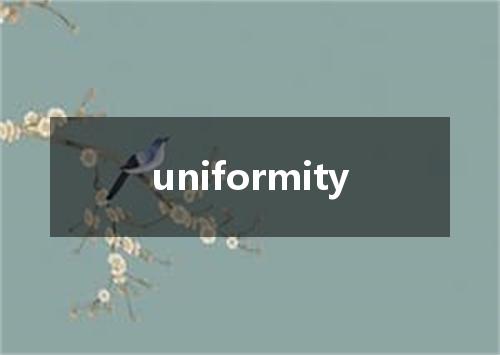 uniformity是什么意思