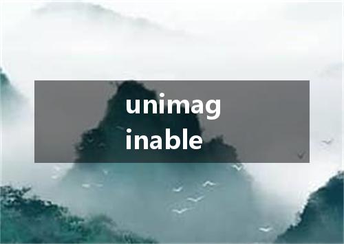 unimaginable是什么意思
