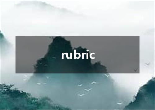 rubric是什么意思