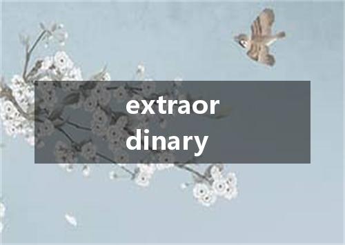 extraordinary是什么意思